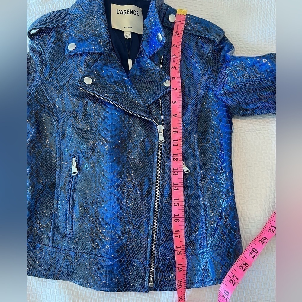 NWT L'AGENCE Python Leather Moto Jacket NWT - image 13